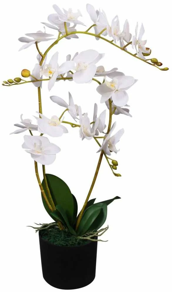 Dirbtinė orchidėja su vazonu, 65 cm, balta