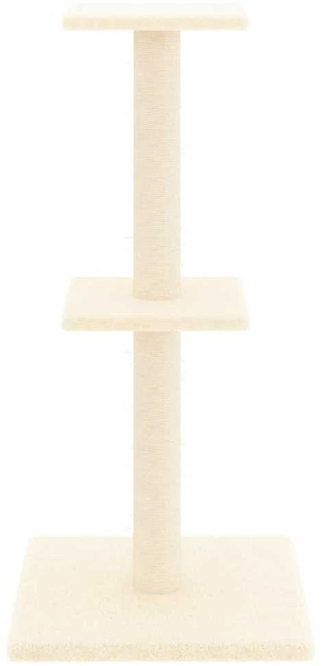 Draskyklė katėms su stovais iš sizalio, kreminės spalvos, 73cm
