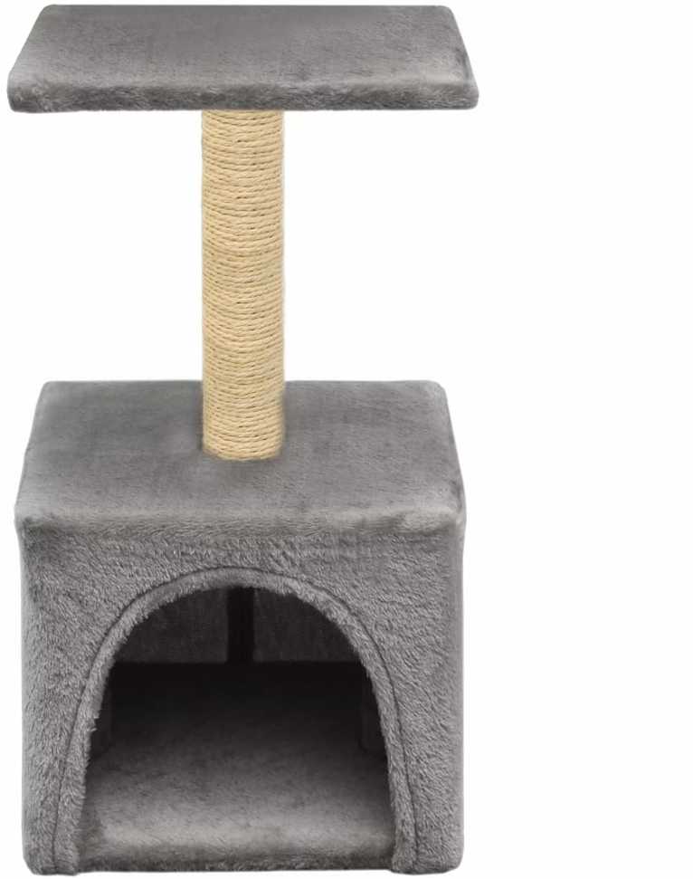 Draskyklė katėms su stovu iš sizalio, 55 cm, pilka
