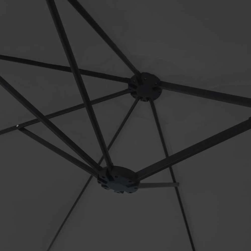 Dvigubas sodo skėtis nuo saulės, juodos spalvos, 449x245cm
