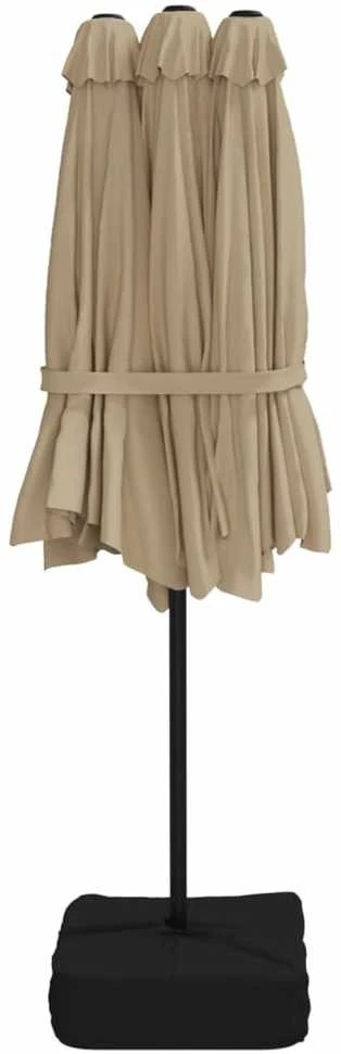 Dvigubas skėtis nuo saulės, taupe spalvos, 449x245cm