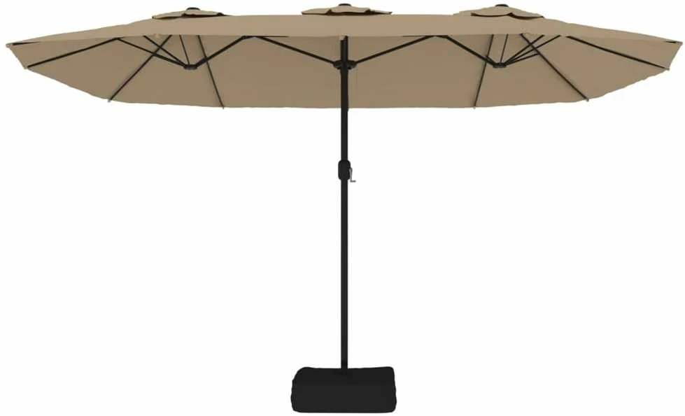 Dvigubas skėtis nuo saulės, taupe spalvos, 449x245cm