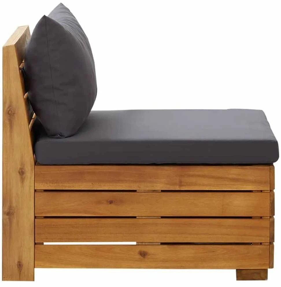 Dvivietė sodo sofa su pagalvėlėmis, akacijos medienos masyvas