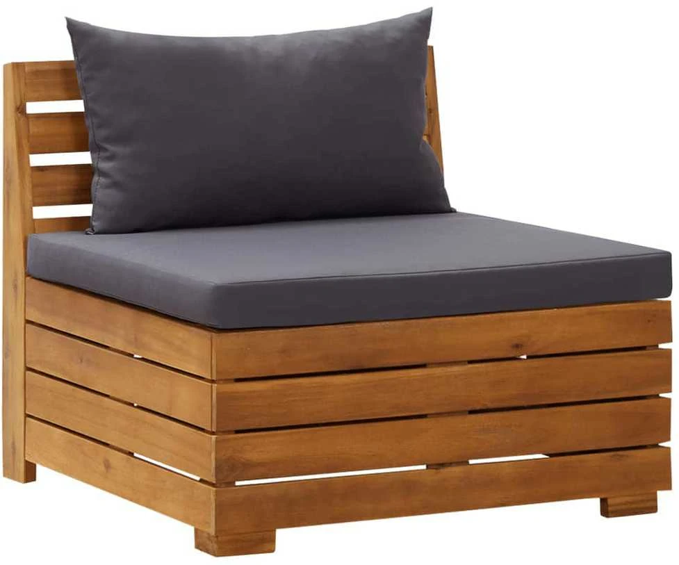 Dvivietė sodo sofa su pagalvėlėmis, akacijos medienos masyvas