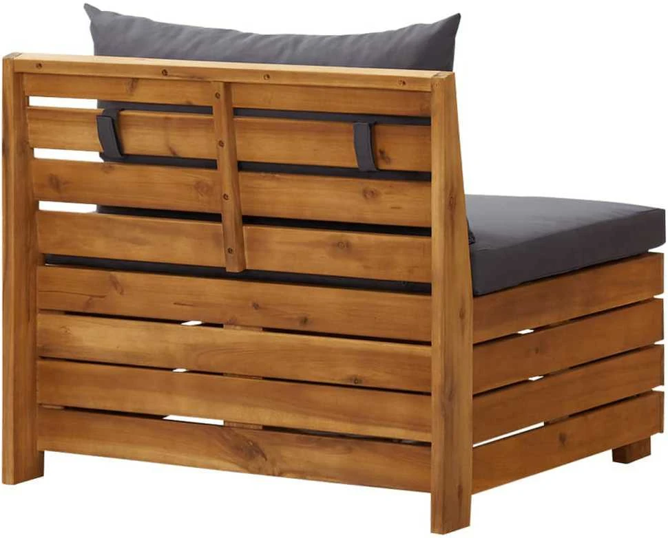 Dvivietė sodo sofa su pagalvėlėmis, akacijos medienos masyvas