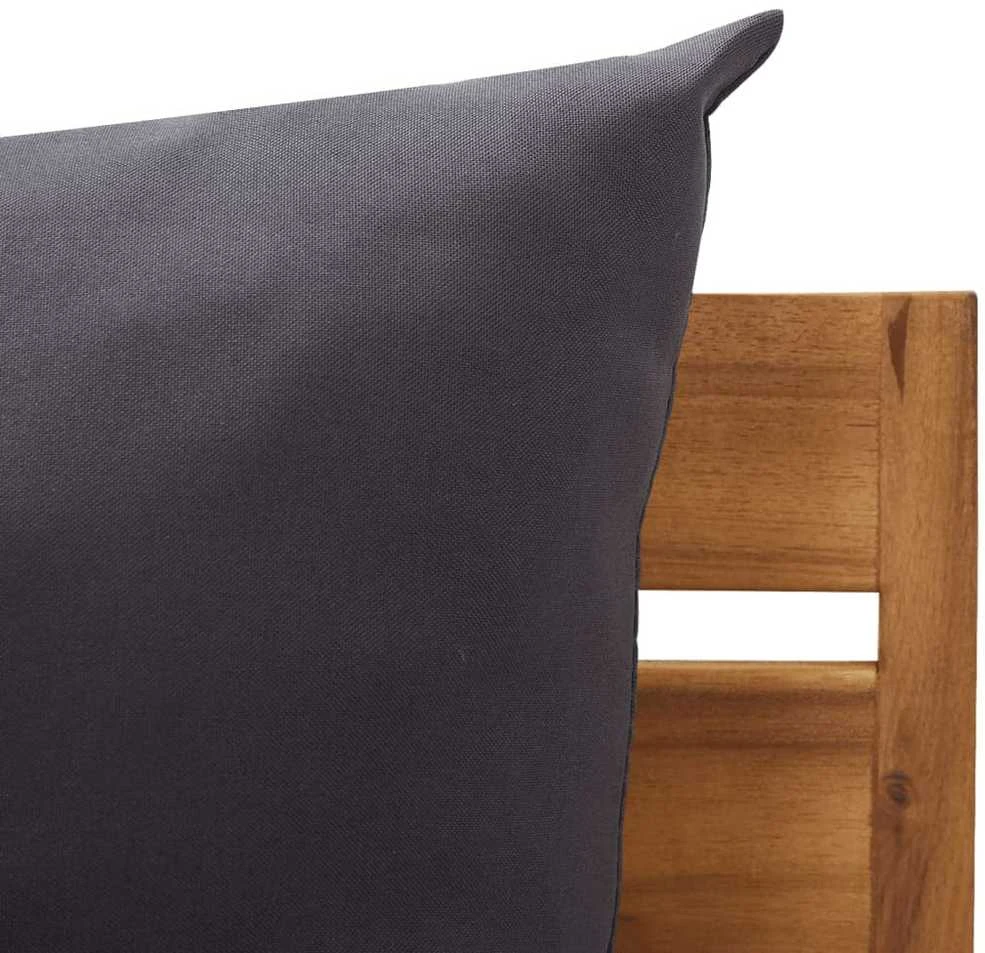 Dvivietė sodo sofa su pagalvėlėmis, akacijos medienos masyvas