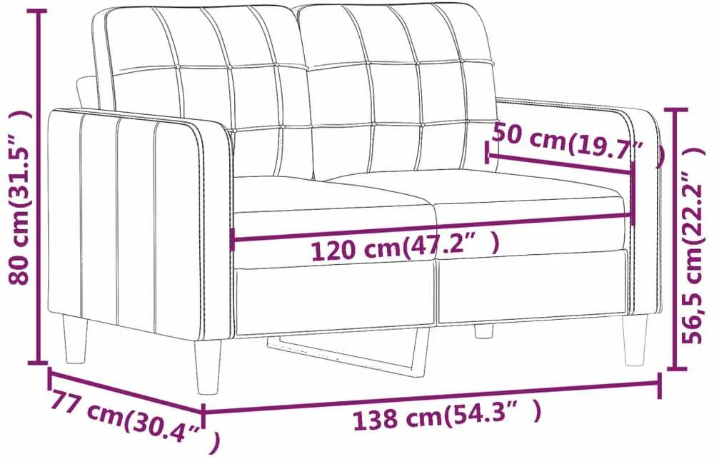 Dvivietė sofa, kreminės spalvos, 120cm, dirbtinė oda