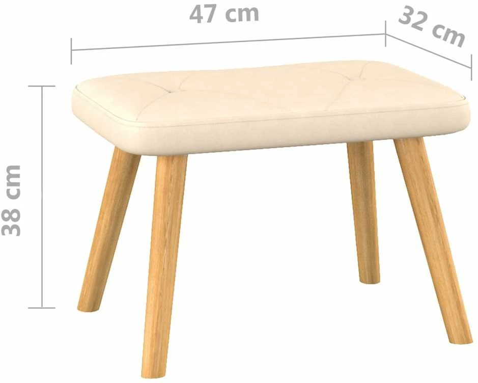 Fotelis Poilsio kėdė su pakoja, kreminės spalvos, audinys