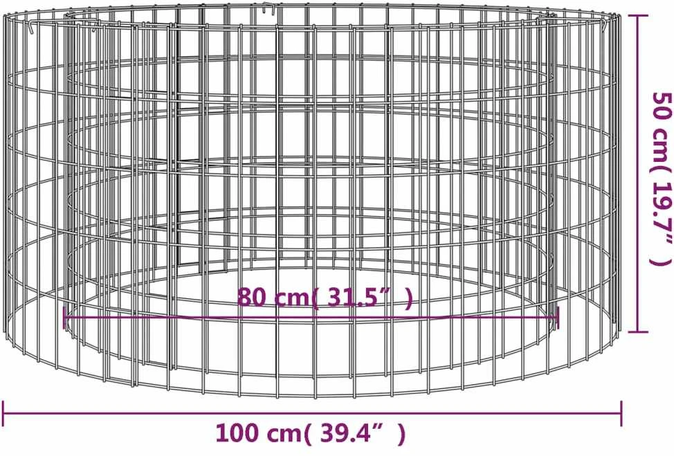 Gabiono laužavietė, 100cm skersmens, galvanizuota geležis