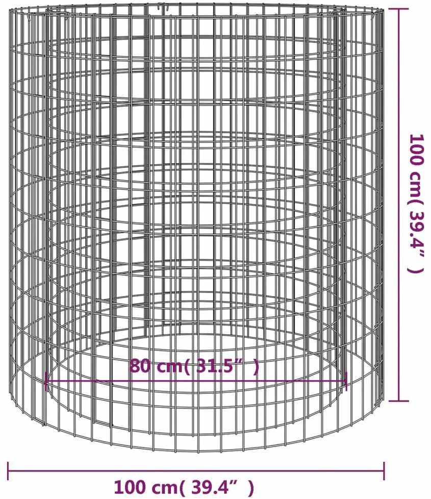 Gabiono laužavietė, 100cm skersmens, galvanizuota geležis