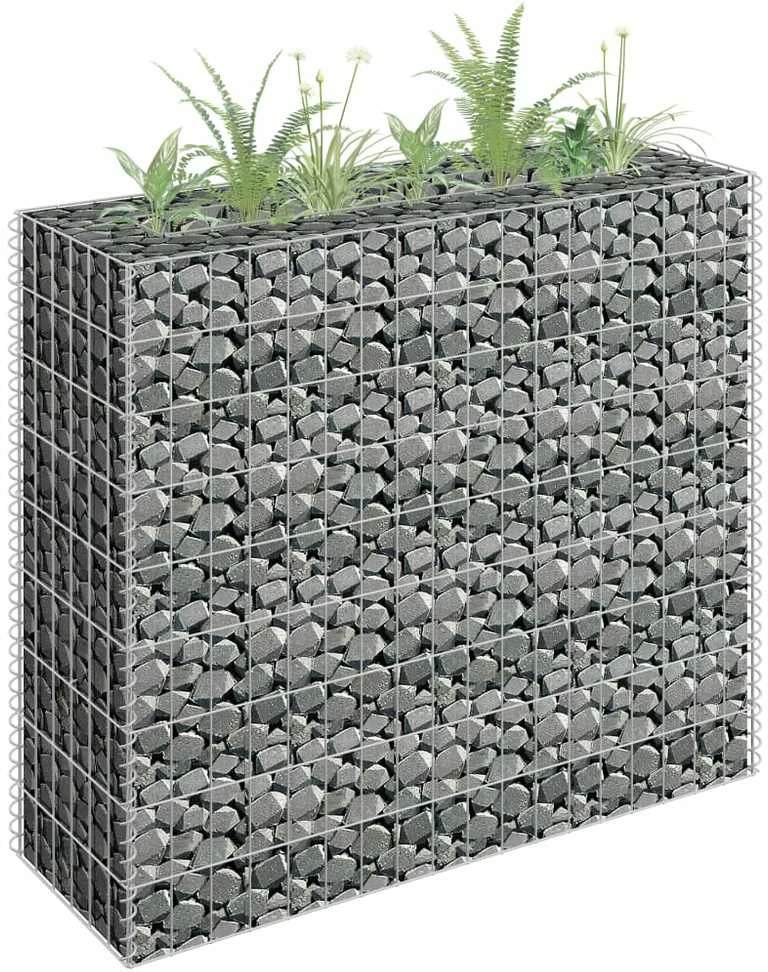 Gabiono vazonas, 90x30x90cm, galvanizuotas plienas, aukštas