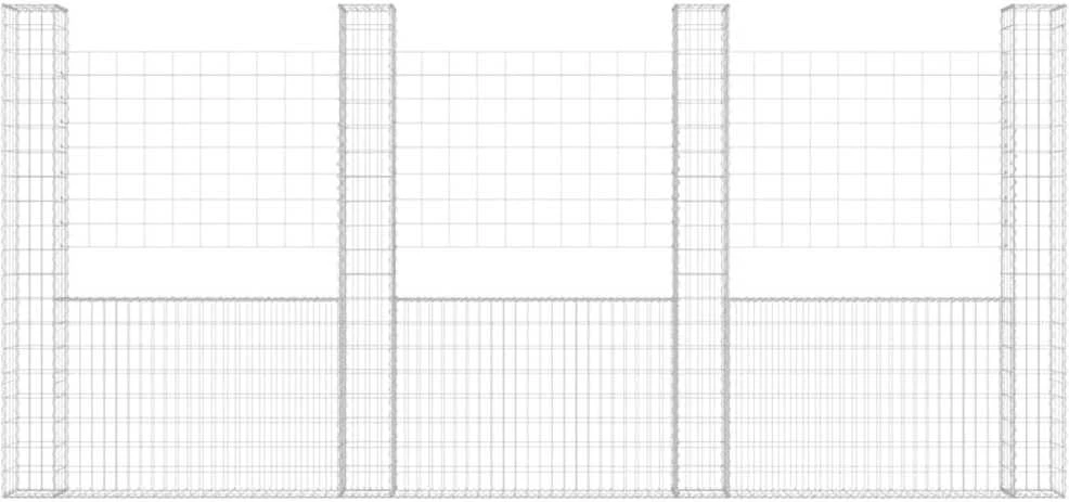 Gabionų krepšiai su 5 kolonomis, 500x20x200cm, geležis