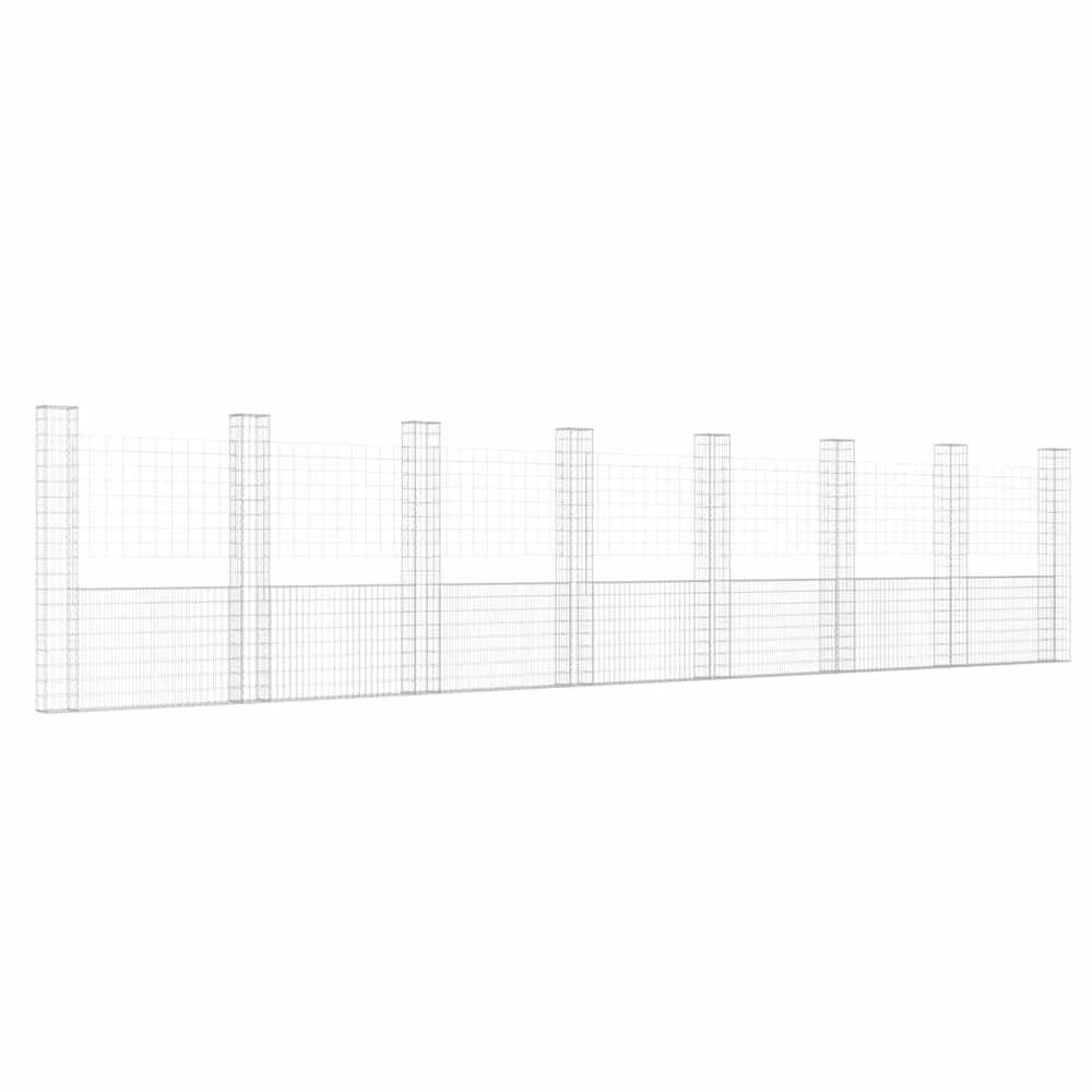 Gabionų krepšiai su 8 kolonomis, 860x20x200cm, geležis