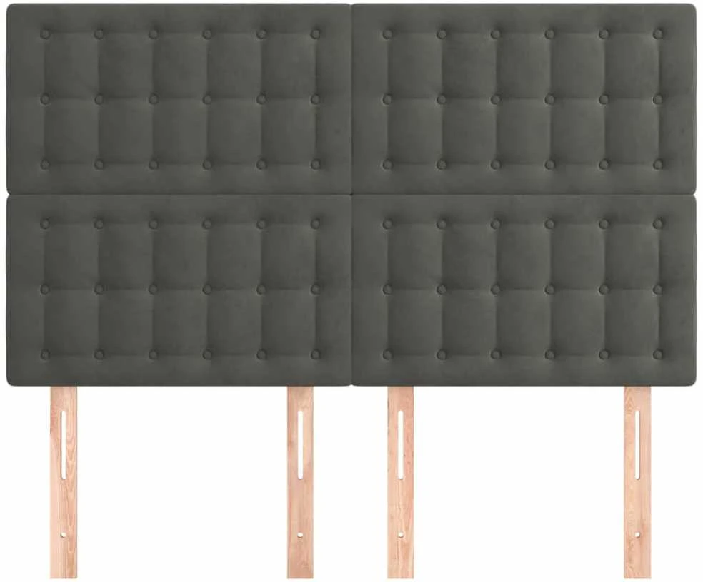Galvūgaliai, 4vnt., tamsiai pilki, 72x5x78/88cm, aksomas