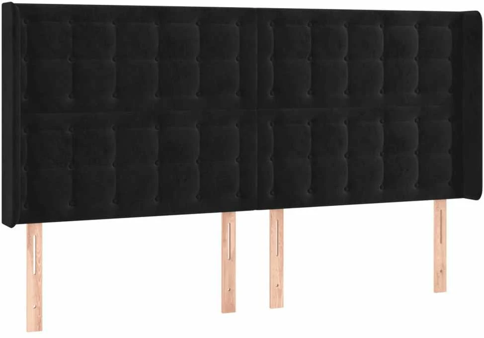 Galvūgalis su auselėmis, juodos, 163x16x118/128cm, aksomas