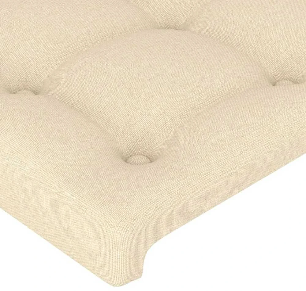 Galvūgalis su LED, kreminės spalvos, 183x16x78/88cm, audinys