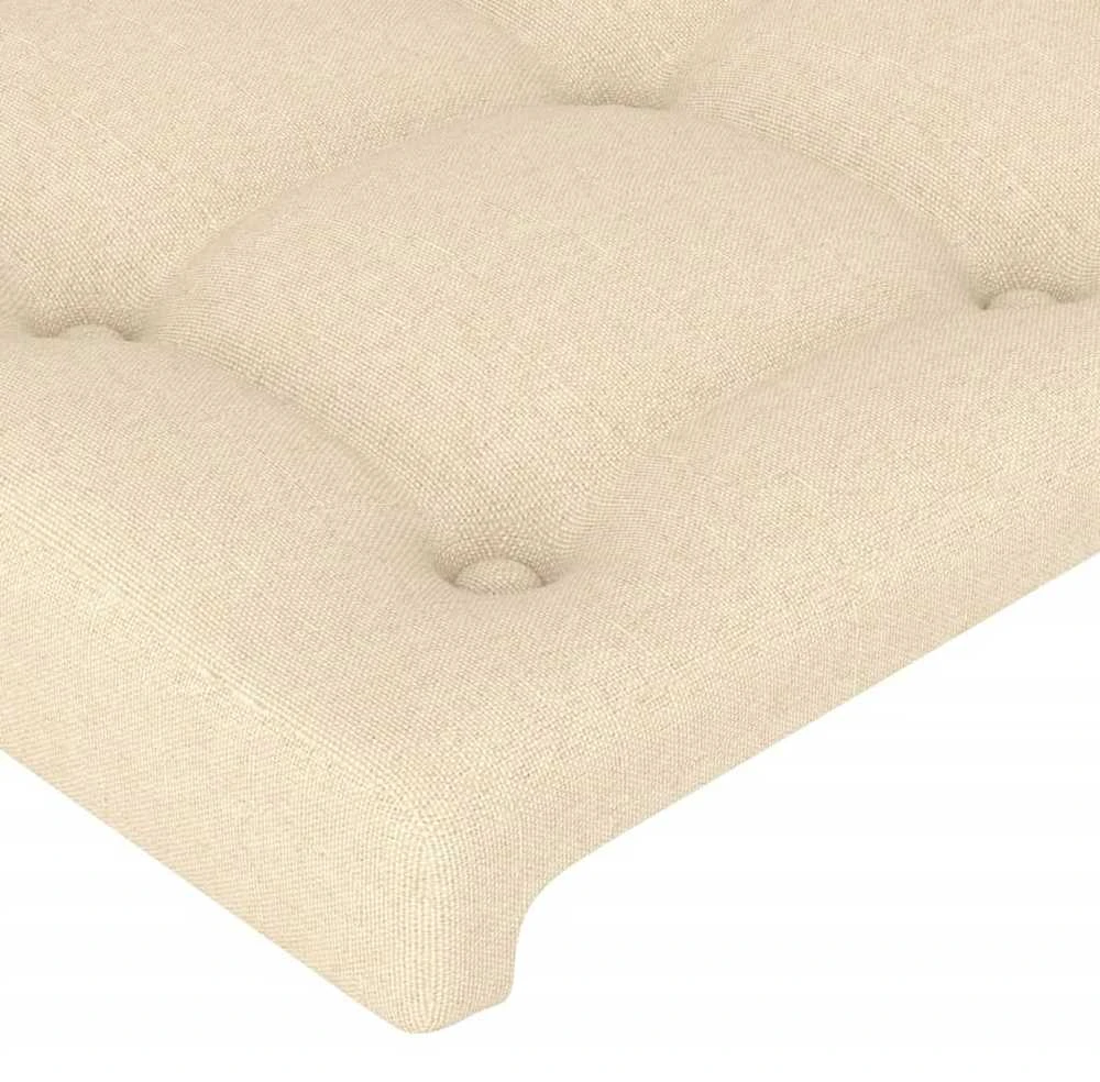 Galvūgalis su LED, kreminės spalvos, 83x16x118/128cm, audinys
