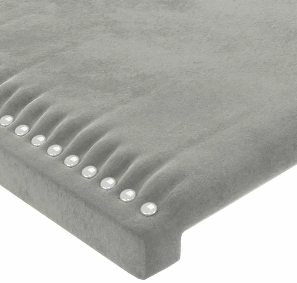 Galvūgalis su LED, šviesiai pilkas, 100x5x78/88cm, aksomas