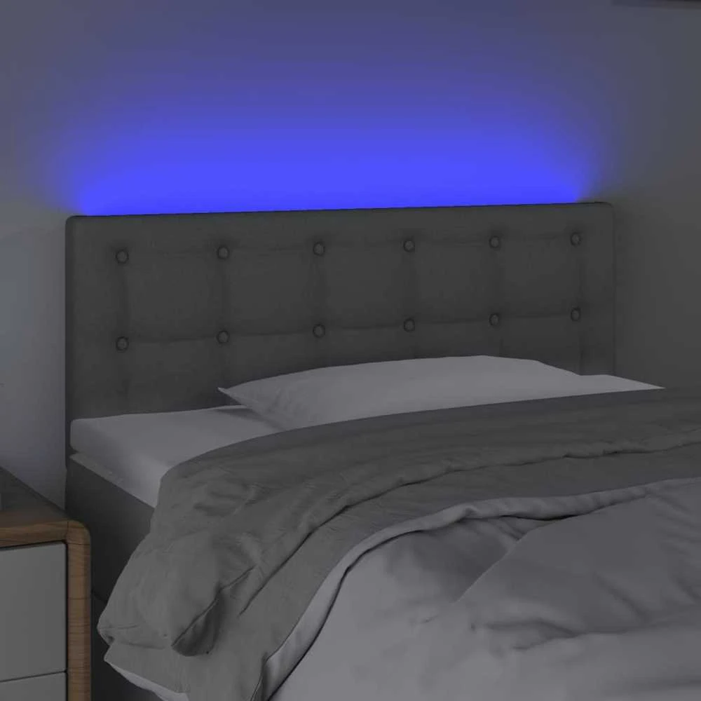 Galvūgalis su LED, šviesiai pilkas, 90x5x78/88cm, audinys