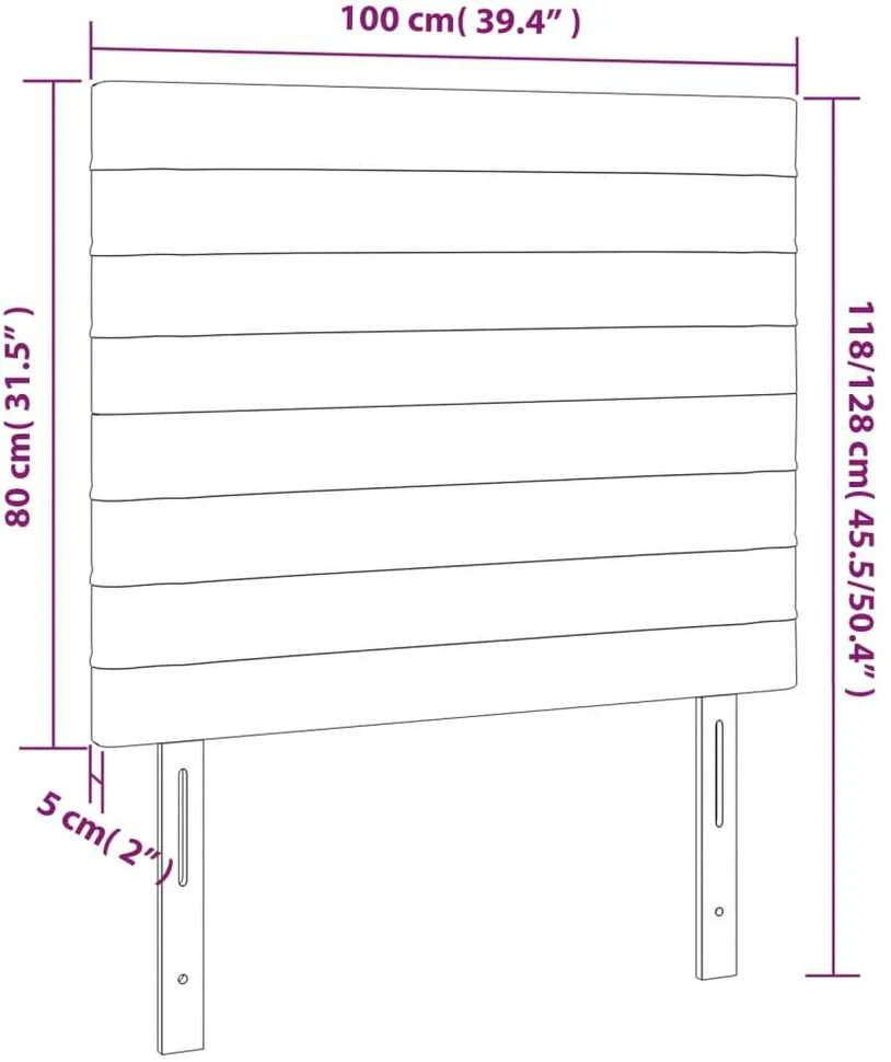 Galvūgalis su LED, tamsiai pilkas, 100x5x118/128cm, audinys