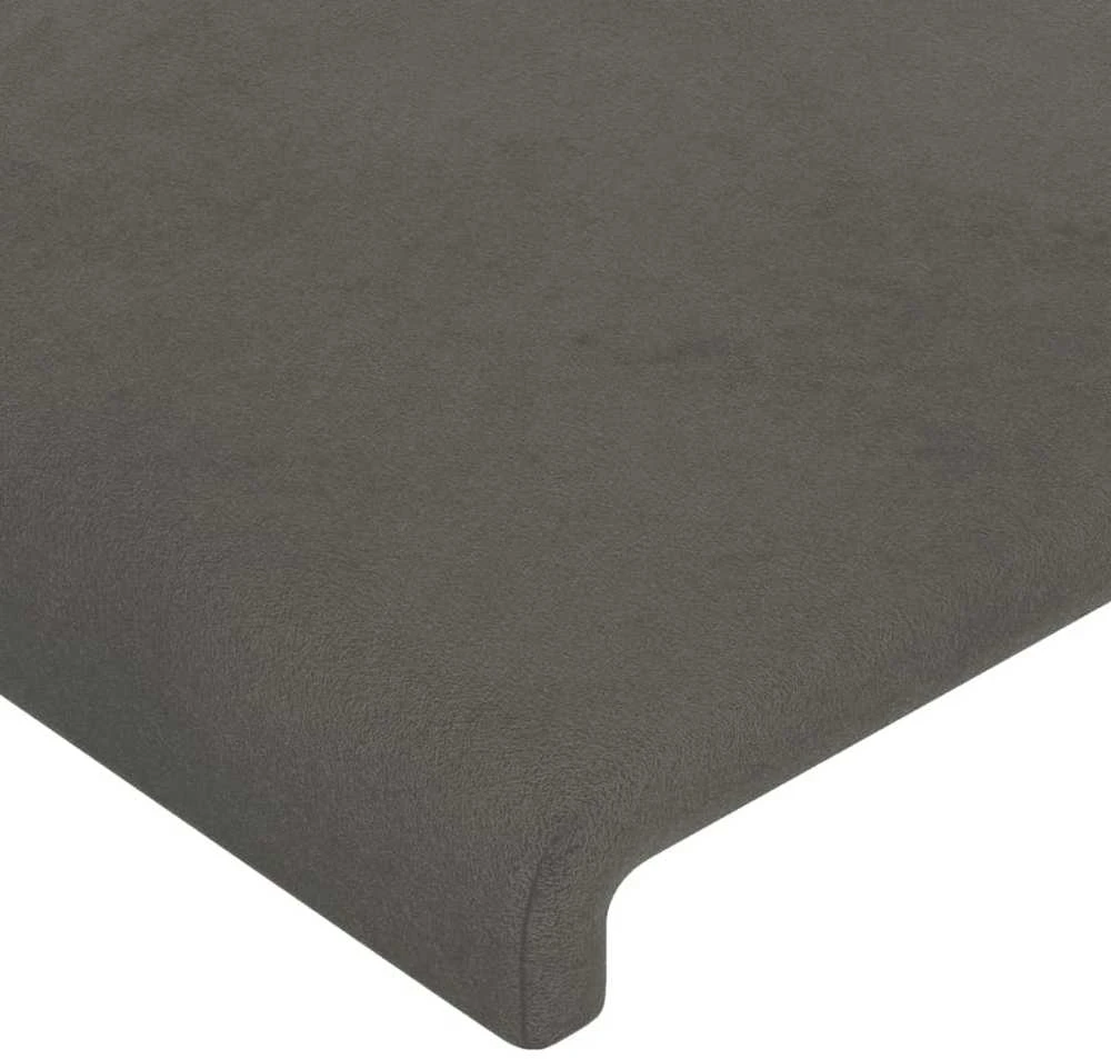 Galvūgalis su LED, tamsiai pilkas, 100x5x78/88cm, aksomas