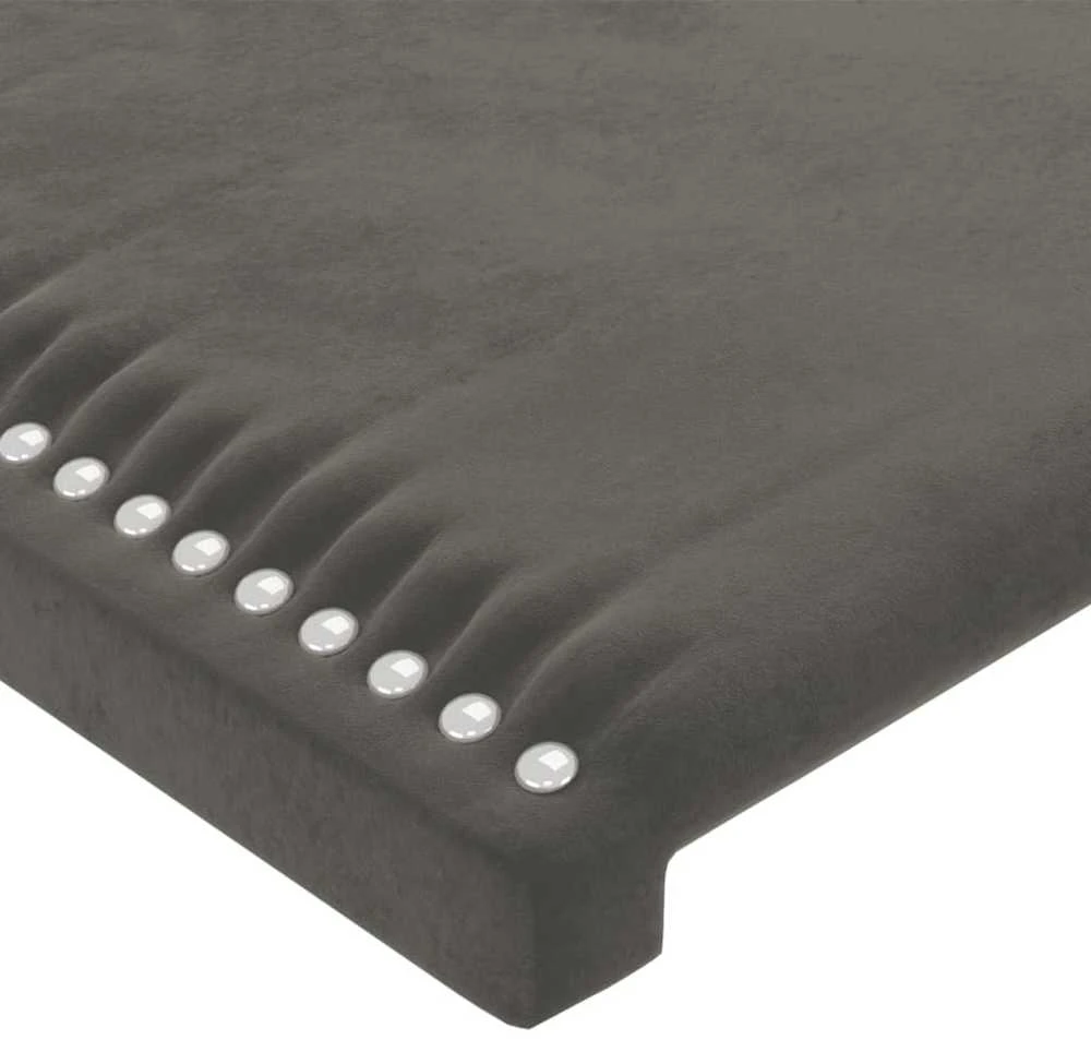 Galvūgalis su LED, tamsiai pilkas, 100x5x78/88cm, aksomas