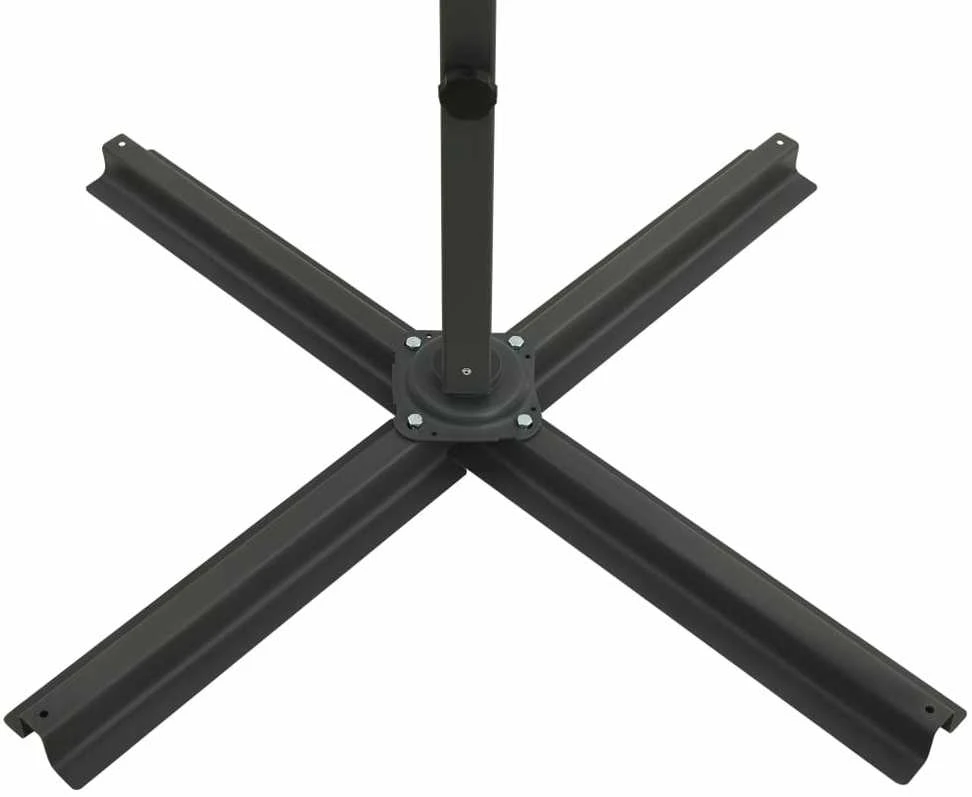 Gembinis skėtis su stulpu ir LED lemputėmis, smėlio, 300cm