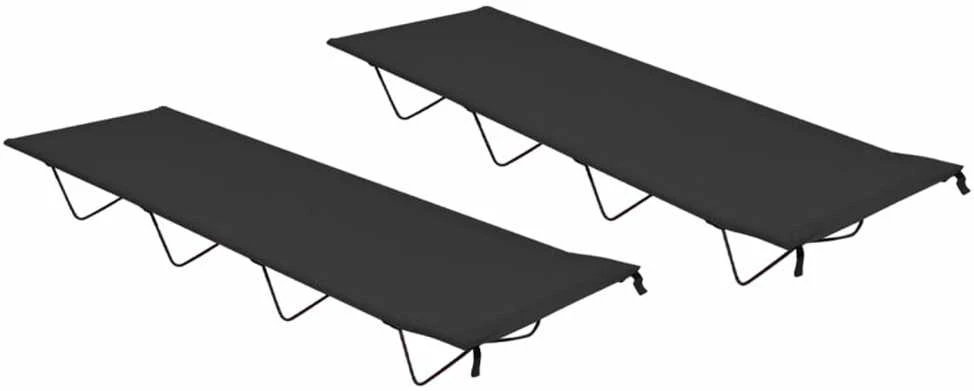 Gultai, 2vnt., juodi, 180x60x19cm, audinys ir plienas