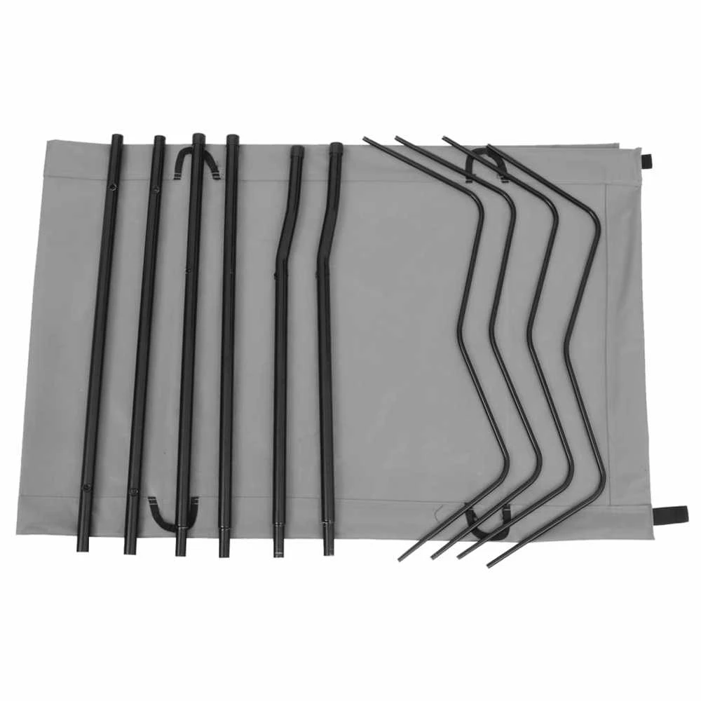 Gultai, 2vnt., pilki, 180x60x19cm, audinys ir plienas