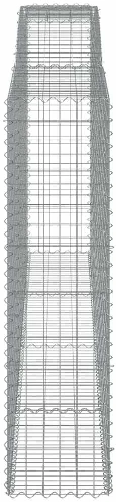 Išlenkti gabiono krepšiai, 3vnt., 400x50x180/200cm, geležis