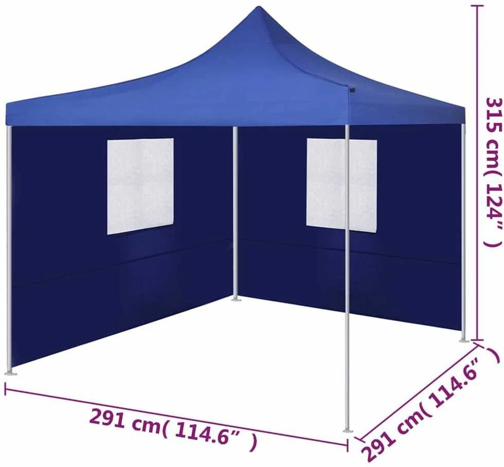 Išskleidžiama palapinė su 2 sienomis, mėlyna, 3x3 m