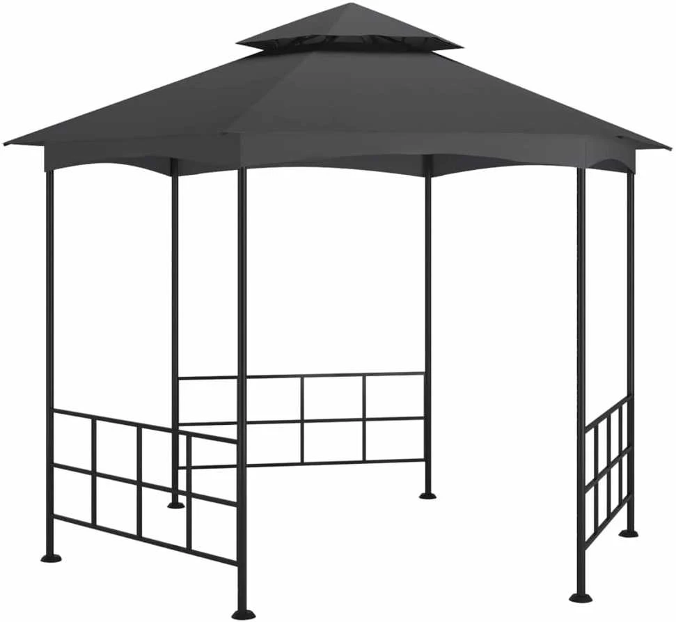 Išskleidžiama pavėsinė su šoninėmis sienomis, antracito spalva, 3,1x2,7m