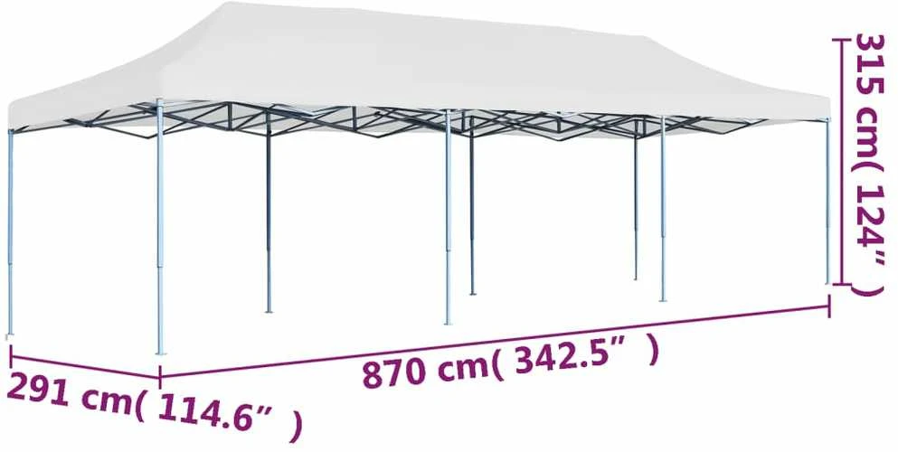 Išskleidžiama proginė palapinė, baltos spalvos, 3x9 m