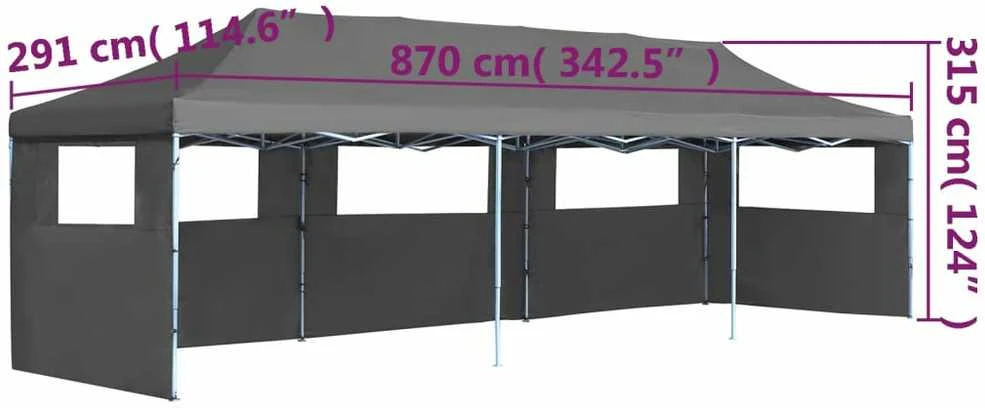 Išskleidžiama proginė palapinė su 5 šon. sien., antr. sp., 3x9m