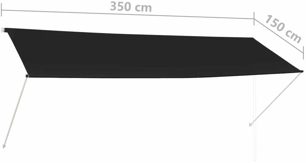 Ištraukiama markizė, antracito spalvos, 350x150 cm