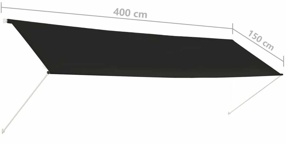 Ištraukiama markizė, antracito spalvos, 400x150 cm