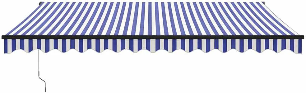 Automatinė ištraukiama markizė, mėlyna ir balta, 4,5x3m