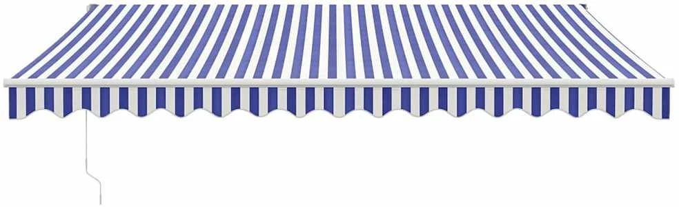 Automatinė ištraukiama markizė, mėlyna ir balta, 4x3m