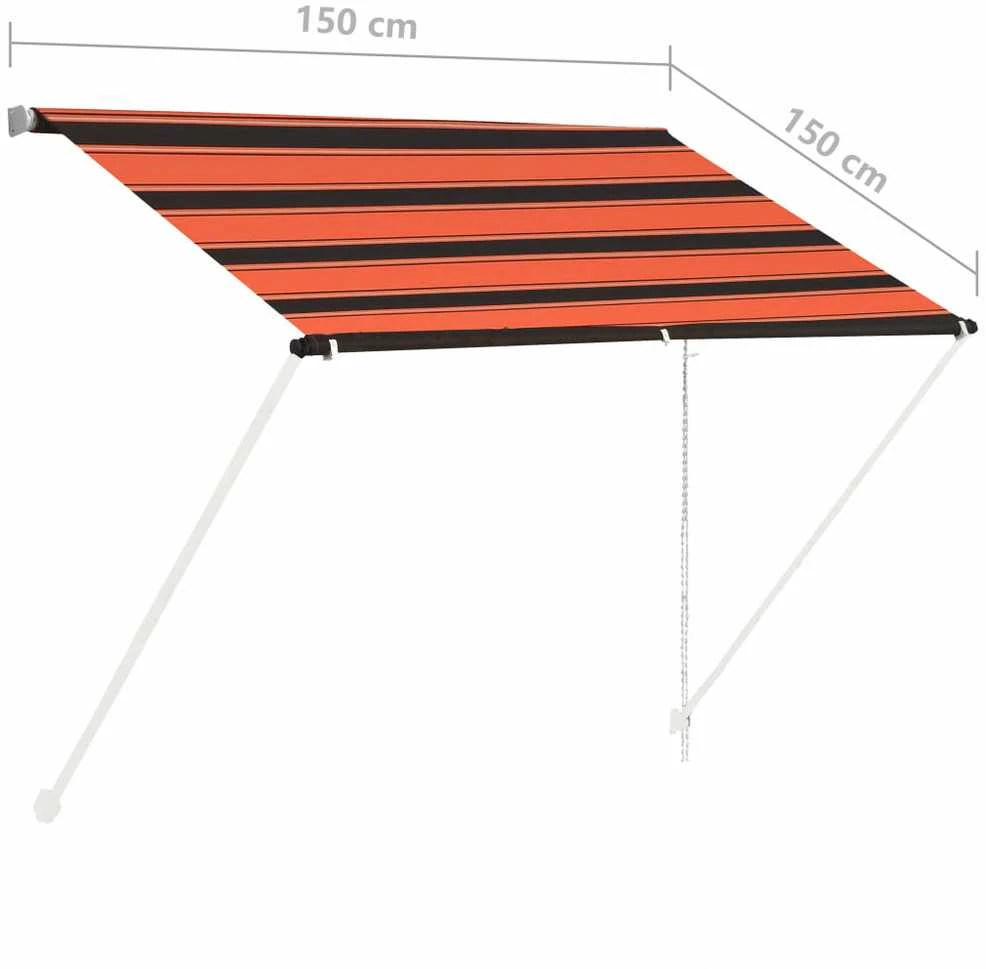 Ištraukiama markizė, oranžinės ir rudos spalvos, 150x150cm