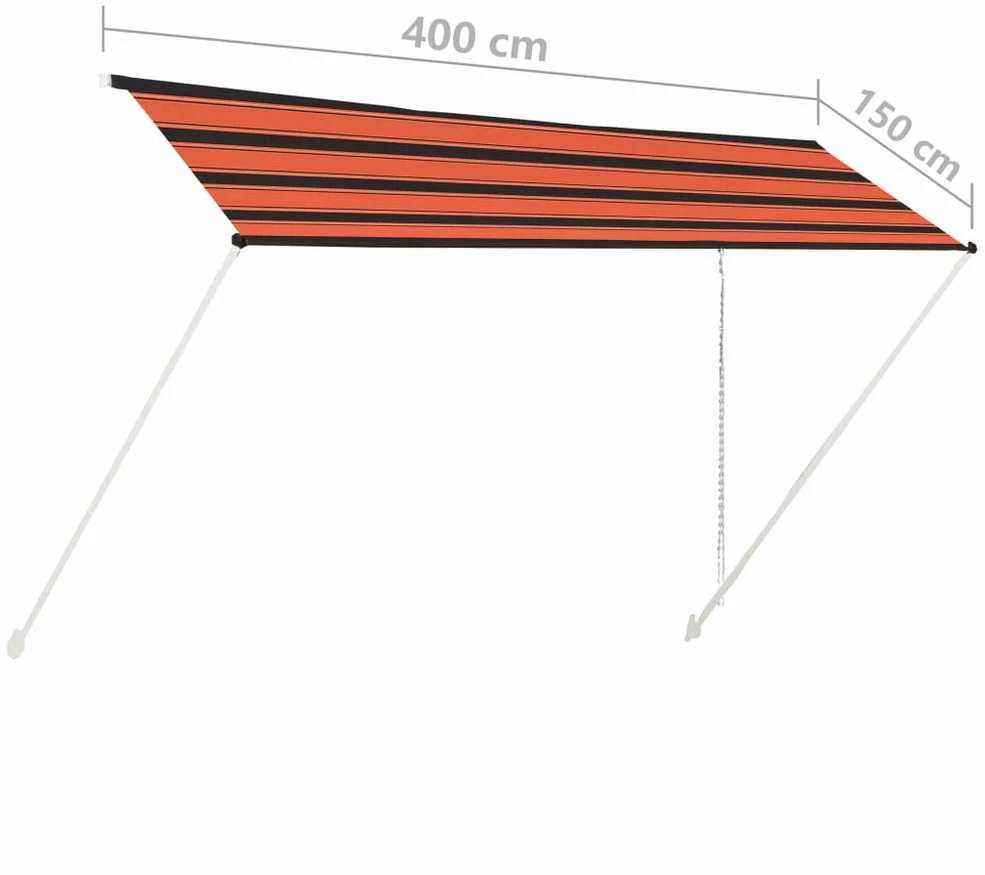 Ištraukiama markizė, oranžinės ir rudos spalvos, 400x150cm