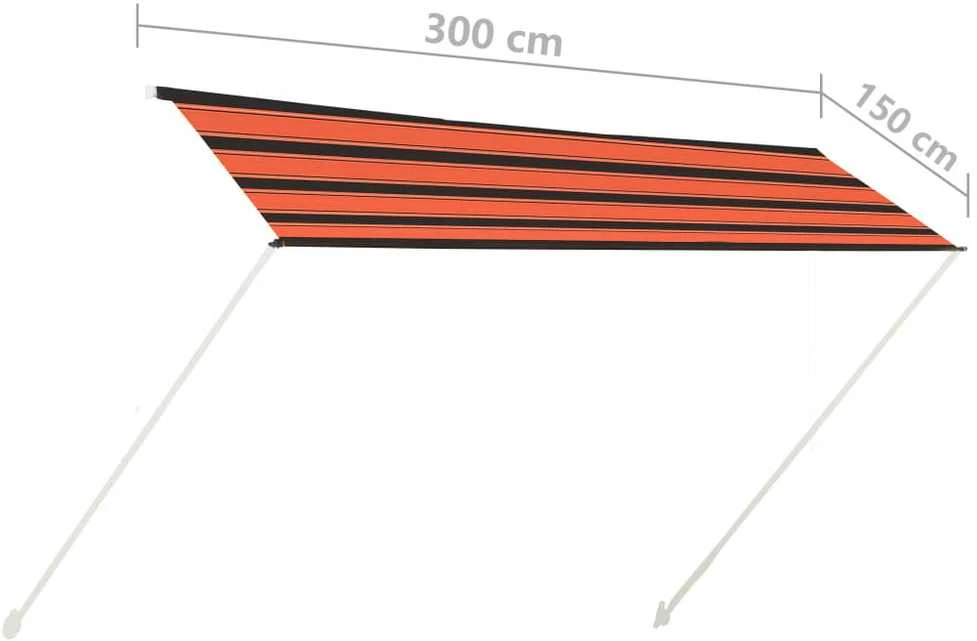 Ištraukiama markizė, oranžinės ir rudos spalvos, 300x150cm