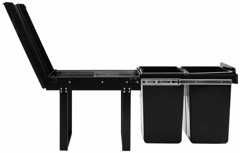 Ištraukiama virtuvės spintelės šiukšliadėžė, 48l, soft-close