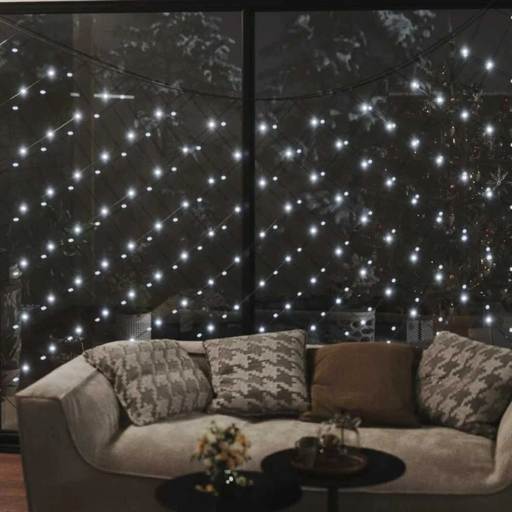 Kalėdinių lempučių tinklas, 3x2m, 204 šaltos baltos LED