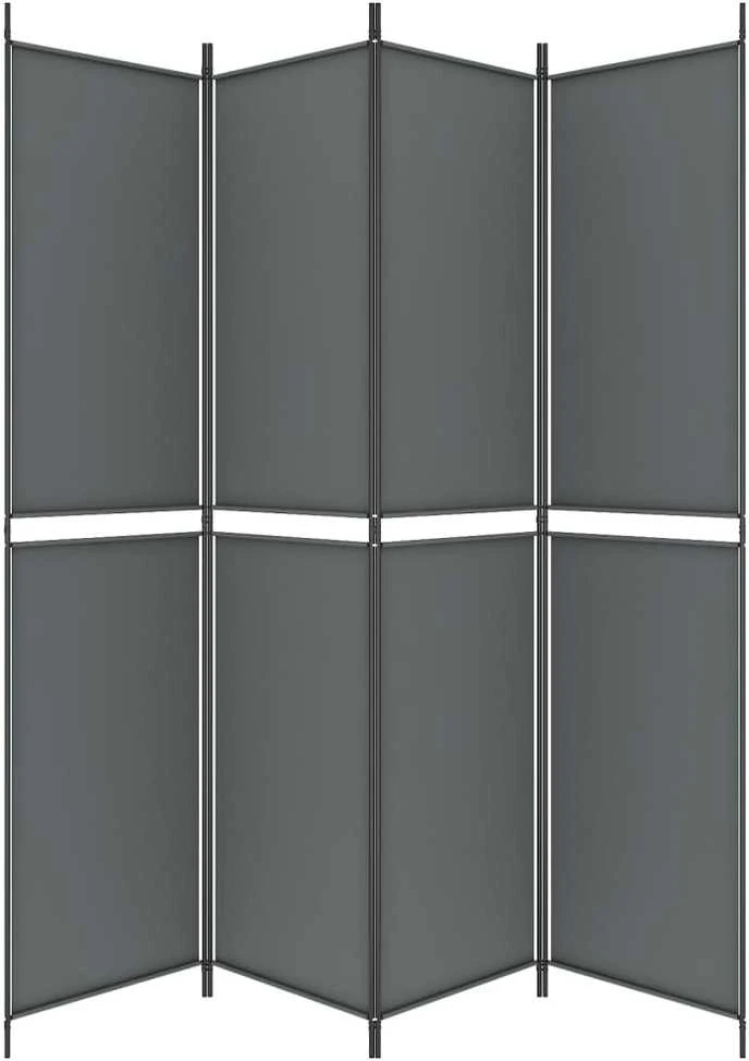Kambario pertvara, 4 dalių, antracito, 200x220cm, audinys
