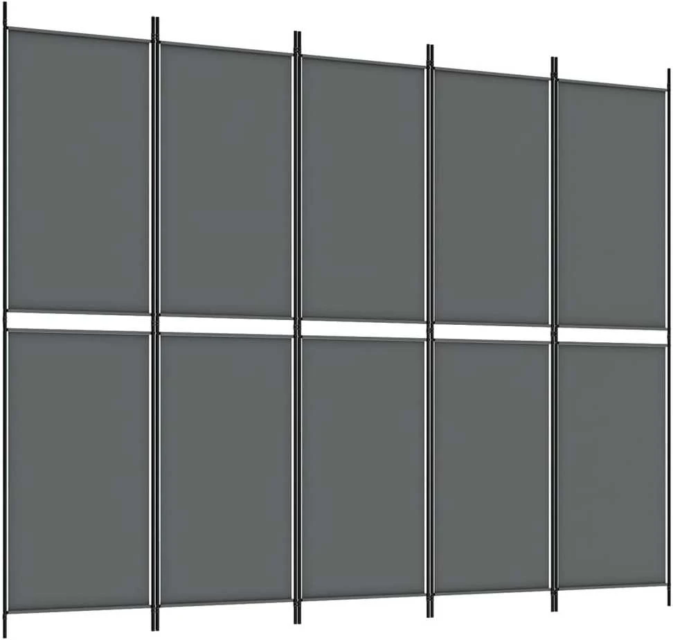 Kambario pertvara, 5 dalių, antracito, 250x200cm, audinys