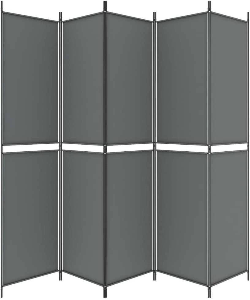 Kambario pertvara, 5 dalių, antracito, 250x220cm, audinys