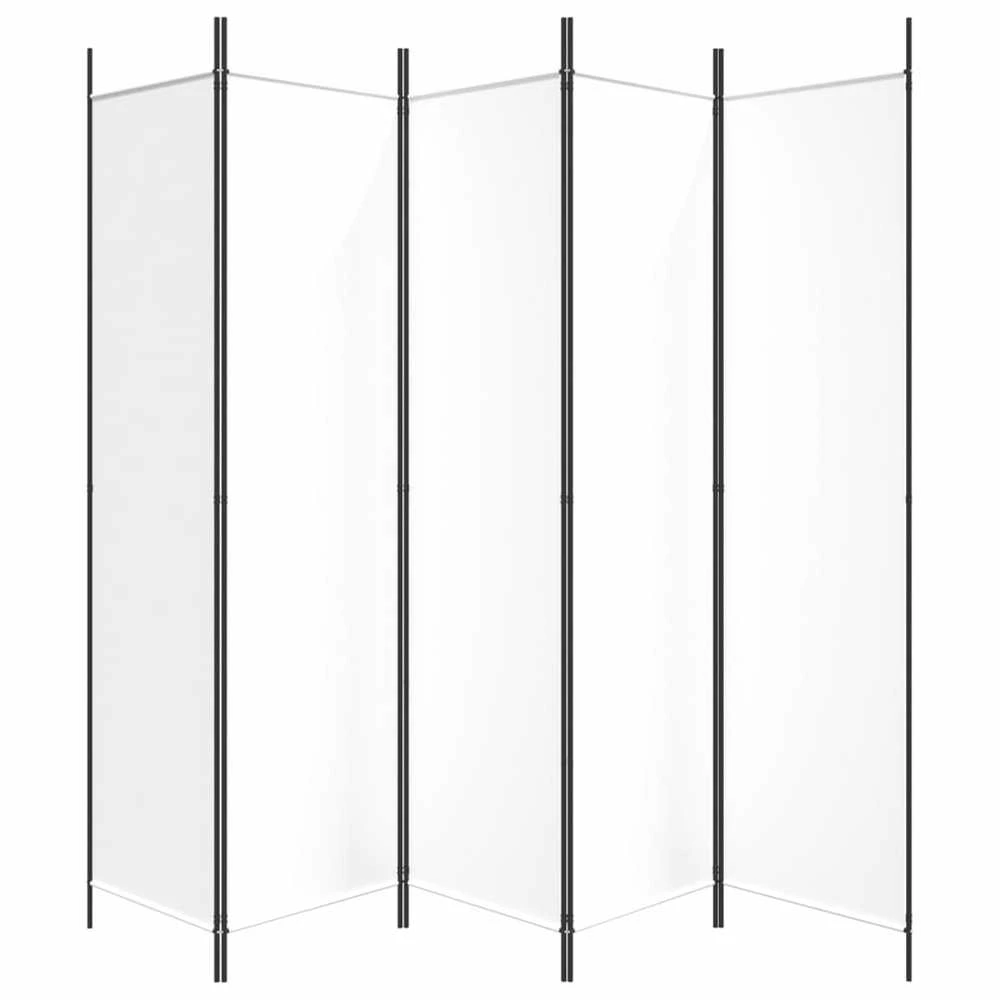 Kambario pertvara, 5 dalių, baltos spalvos, 250x200cm, audinys