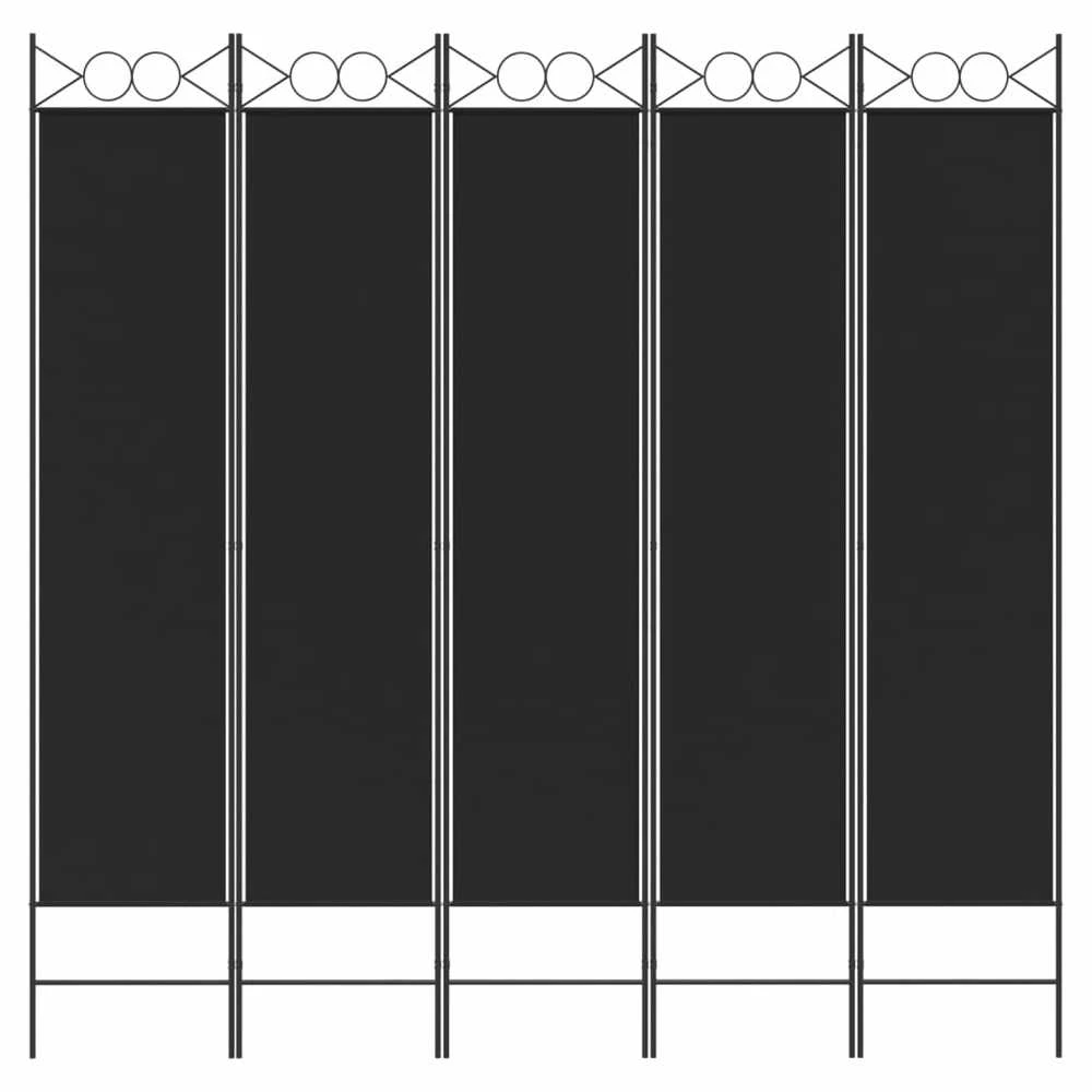 Kambario pertvara, 5 dalių, juodos spalvos, 200x200cm, audinys
