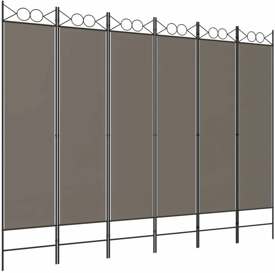 Kambario pertvara, 6 dalių, antracito, 240x220cm, audinys