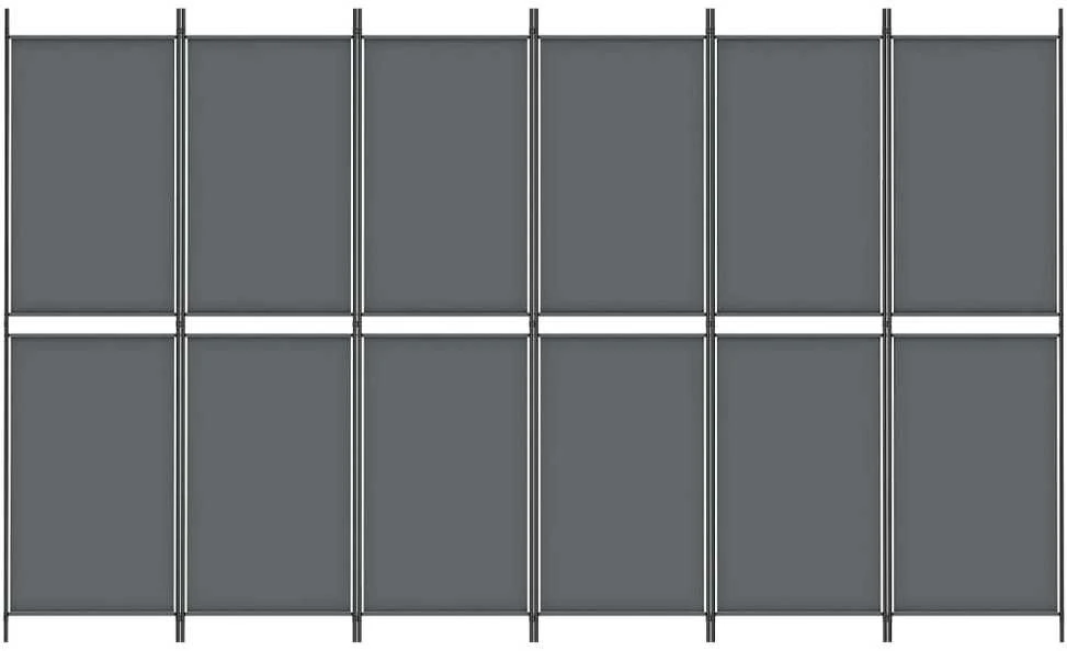 Kambario pertvara, 6 dalių, antracito, 300x180cm, audinys